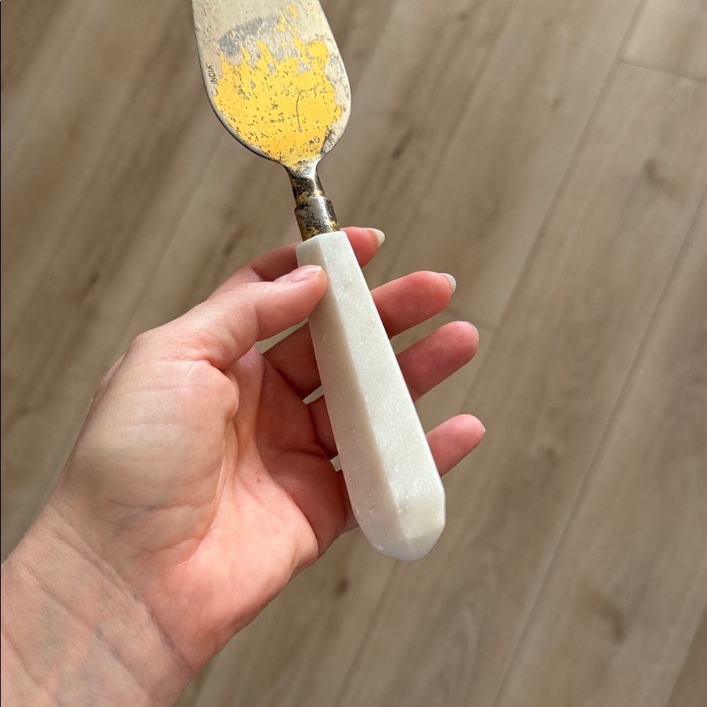 West Elm Gold and White Cheese Knife Set - Picture 6 of 6
